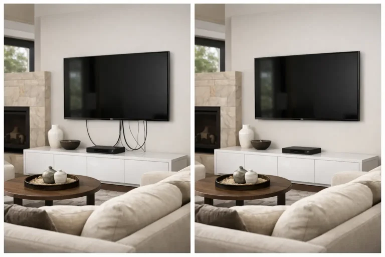 Before and After TV Wire Concealment