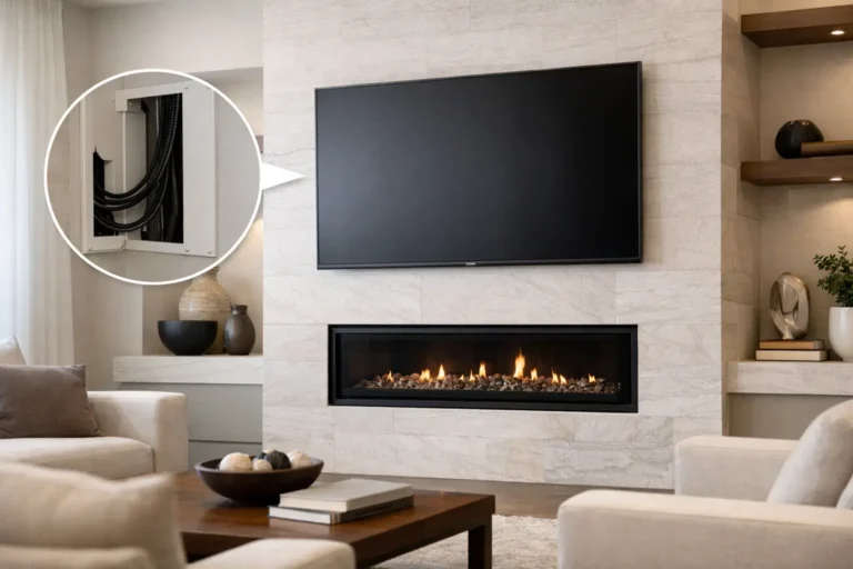 Fireplace Mount Cable Routing Done Right